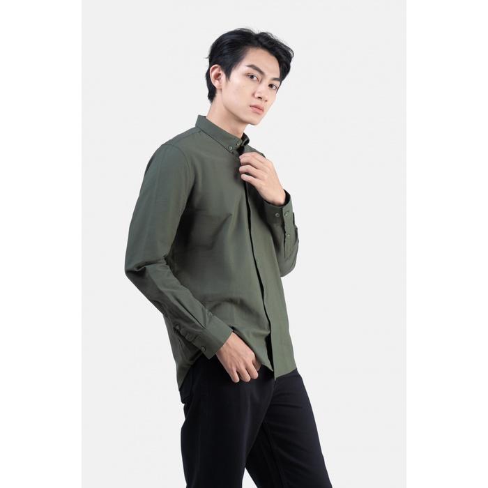 ÁO SƠ MI NAM TAY DÀI OXFORD TRƠN FORM FITTED - 10F22SHL002C | LASTORE MENSWEAR