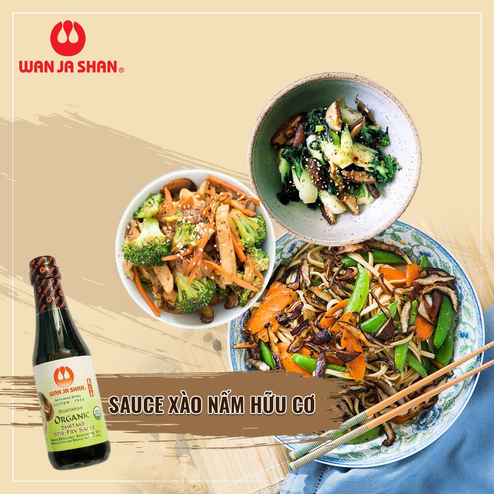 Sốt Nấm Đông Cô Hữu Cơ Wan Ja Shan Organic Shiitake Stir-Fry Sauce 296ml