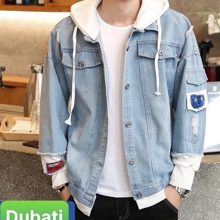 ÁO KHOÁC JEAN NAM NỮ UNISEX CHẤT BÒ CÓ NÓN XANH BIỂN HOT NHẤT HIỆN NAY HÀN QUỐC - DUBATI FASHION