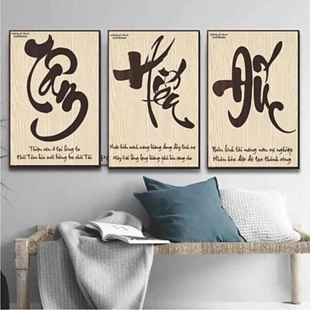 Tranh Thư Pháp Treo Tường Bằng Gỗ Trang Trí Nhà Cửa, Qùa Tặng Người Thân Gia Đình