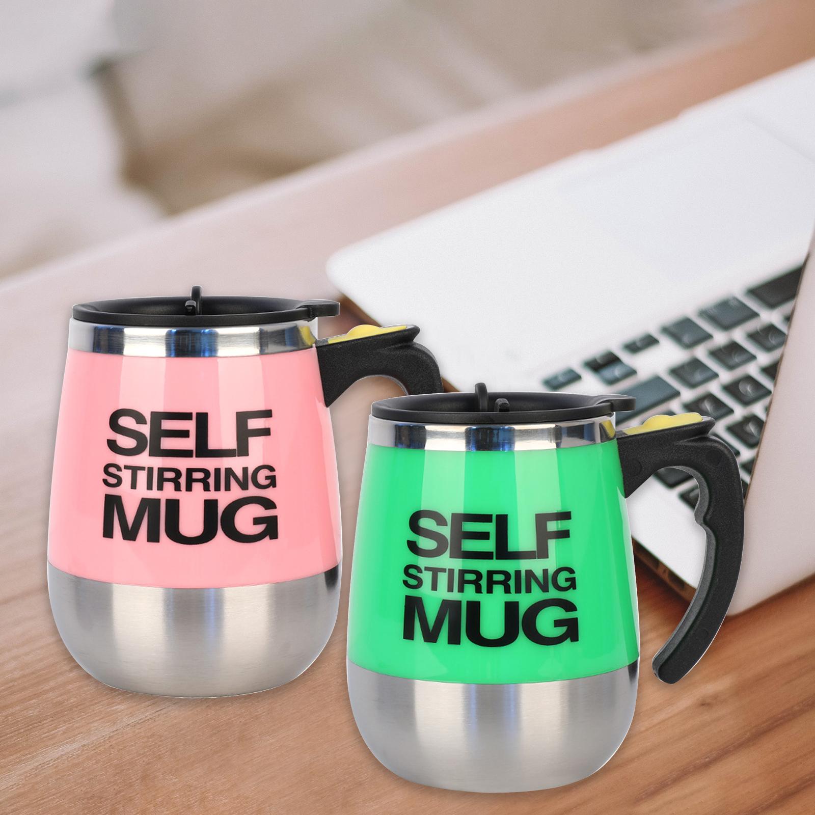 400mL Self Stirring Mug with Lid Automatic Stirring Coffee Cup Electric Stainless Steel Self Mixing Coffee Cup