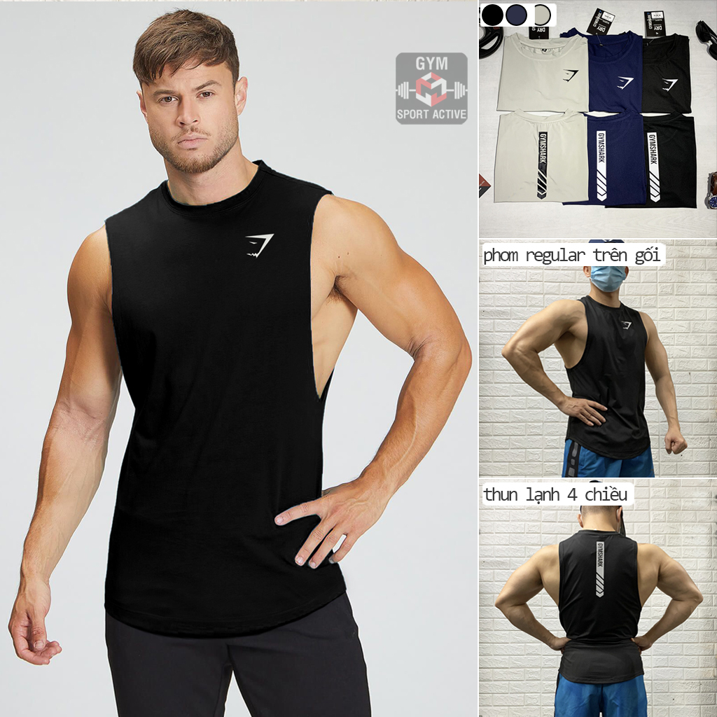 Áo tank top nam thể thao ba lỗ tập gym thoáng mát chất thun lạnh 4 chiều tank Gymshark