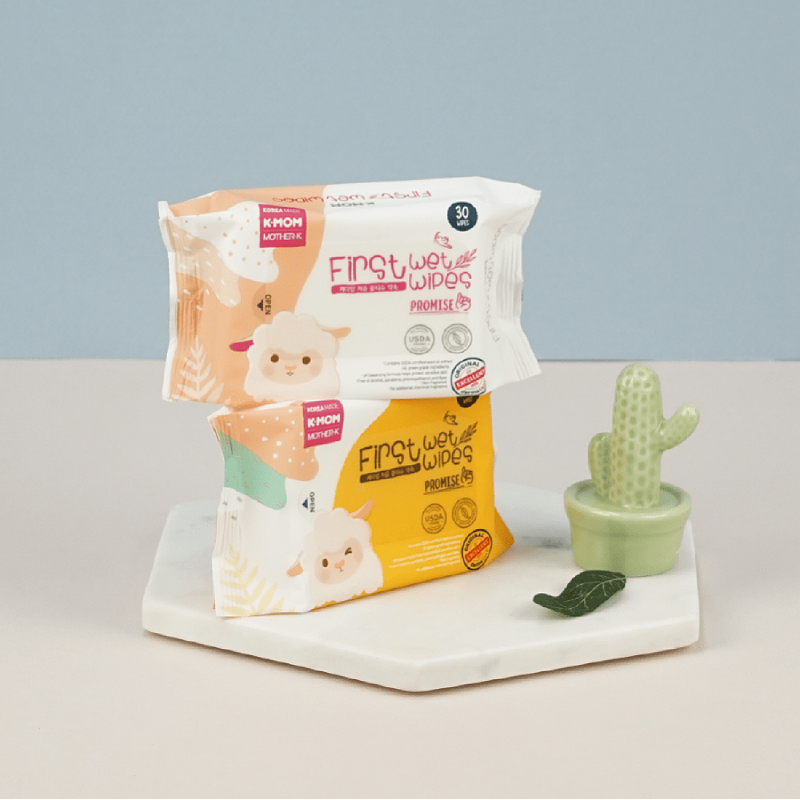 Khăn ướt cho bé cao cấp K- Mom dạng túi 30 tờ