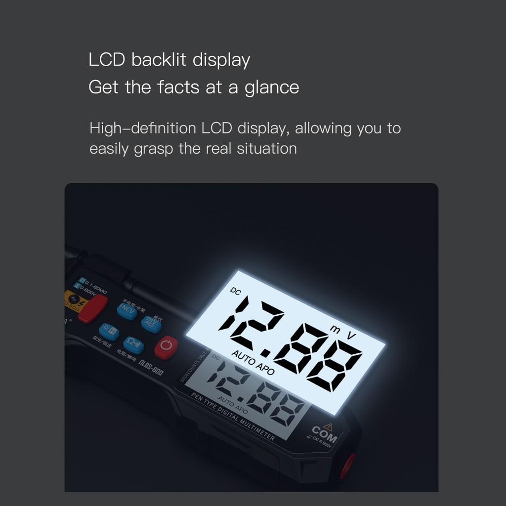 Bút Đo Vạn Năng Duka ATuMan AC DC 6000 Hiển Thị LCD NCV Có Đèn Từ Xiaomi Youpin