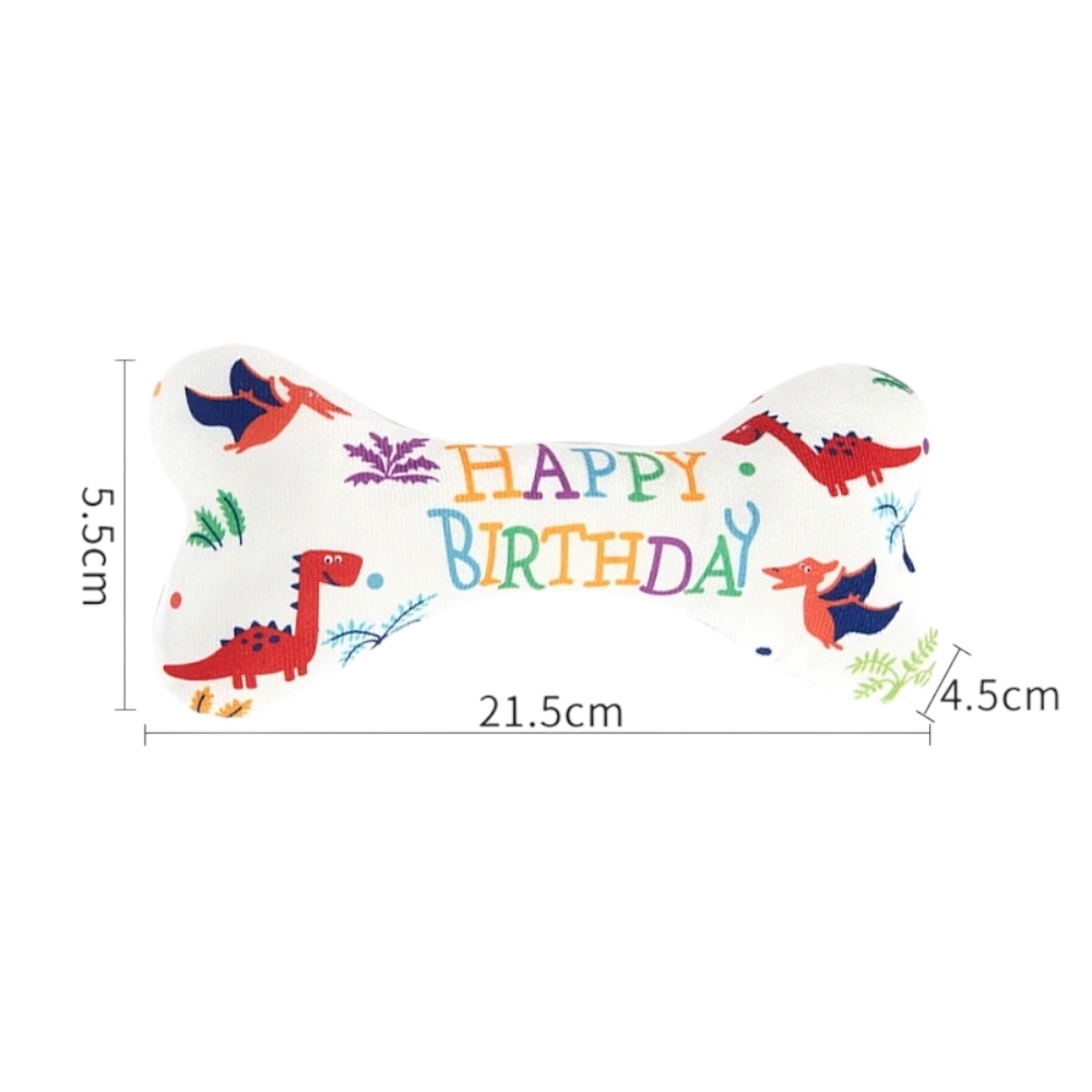 Xương nhồi bông chút chít hình HPBD đồ chơi cho chó mèo Saly Q PT52