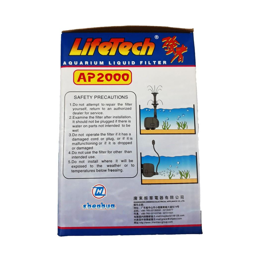 Máy Bơm Nước Hồ Cá LifeTech AP2000 - Máy Bơm Nước Bể Cá Cao Cấp 