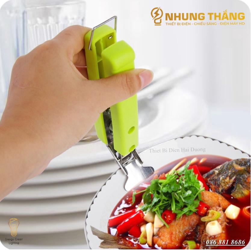 Kẹp Gắp Đồ Nóng , Đồ Hấp Bằng Inox Chống Trượt - Tay Cầm Nhựa Cách Nhiệt - An Toàn Tiện Dụng - Màu Random - Có Video