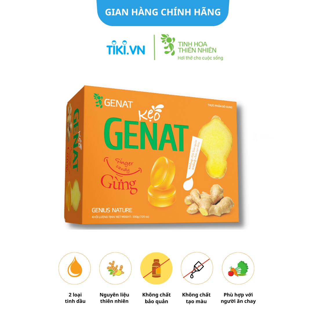 Combo 3 hộp 100 viên - Kẹo thảo mộc Gezcol - Kẹo Genat Gừng - Kẹo ngậm Chanh sả - Genat - Tinh hoa thiên nhiên