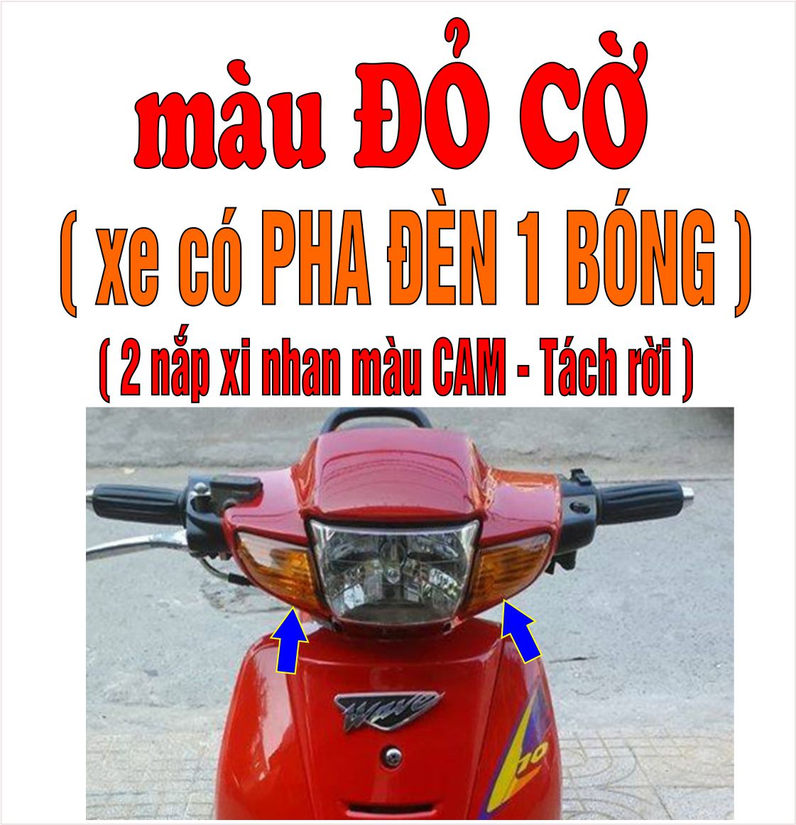 Bộ vỏ nhựa Màu ĐỎ CỜ cho xe Wave 110 - Wave Thái - Wave Zx đời 1997 đến 2006-TKB-534