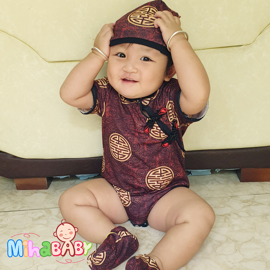 Bộ Bodysuit Tết cho bé hình Chữ Hỷ Kèm Nón Và Vớ - Mihababy - TET_HY