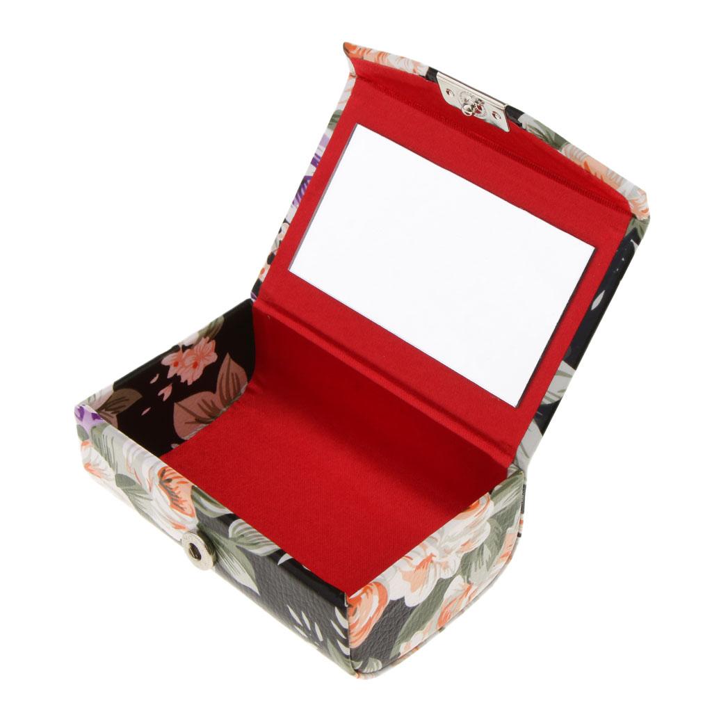 Da Son Môi Lip Gloss Case Hộp Lưu Trữ Hộp Trang điểm Với Gương