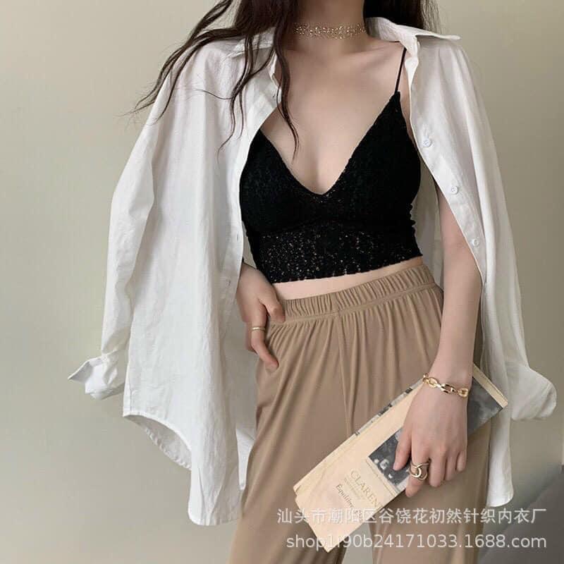 Áo 2 dây nữ có đệm ngực dáng croptop khoe dáng