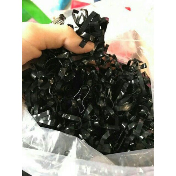Hình ảnh Dây Thun Cột Tóc gói nhỏ 10 gram màu đen tặng 1 thun trơn sợi nhỏ