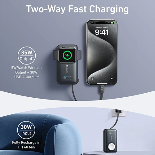 Sạc dự phòng Anker MagGo Power Bank 1C 35W 10000mAh A1657 - Hàng chính hãng