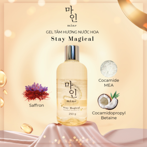 Gel tắm nước hoa MINE Stay Magical Thơm 3 Tầng Dịu Nhẹ, Thơm Mát, Giảm Căng Thẳng, Mệt Mỏi, Loại Bỏ Bụi Bẩn Nhưng Vẫn Giữ Lại Độ Âm Cho Da, Giúp Da Mịn Màng, Mềm Mại,(Perfume shower gel mine stay magical)