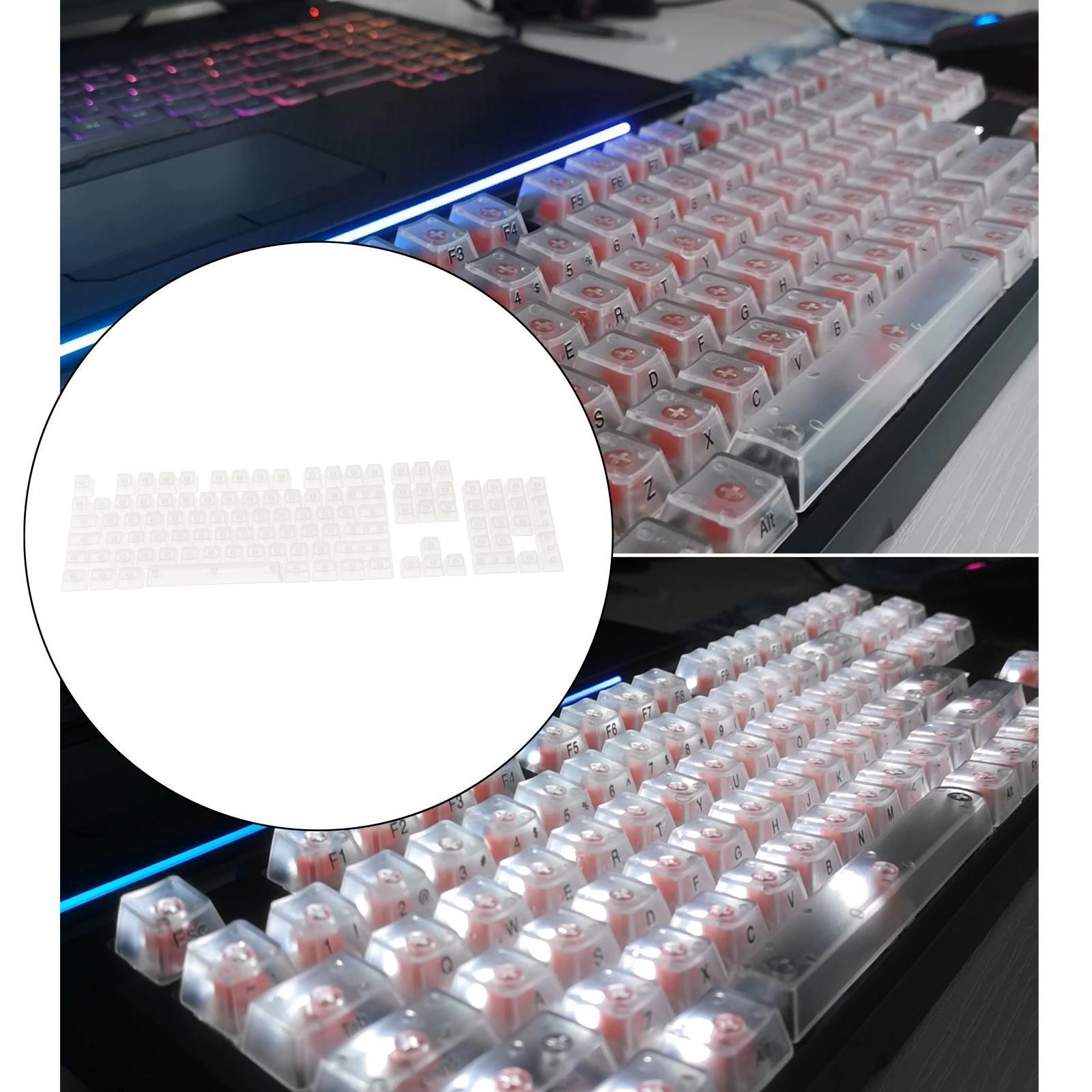 208 Pieces DIY Fully Transparent Keycaps Cherry Profile Keyset for Cherry MX/Clone Switches