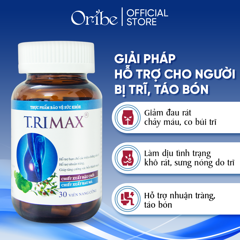 Viên Uống Hỗ Trợ Co Thắt Búi Trĩ Trimax Hủ 30 Viên Nguyên Liệu Từ Thiên Nhiên