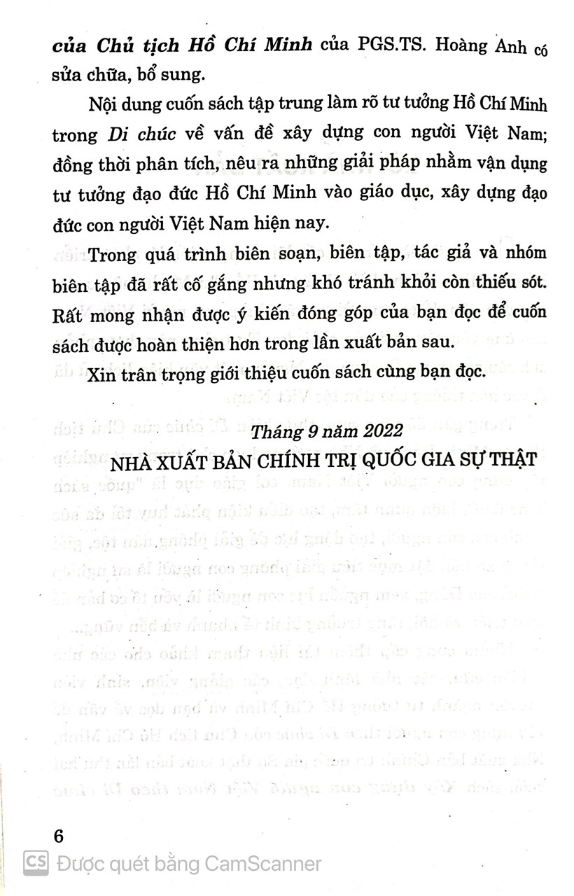 Xây dựng con người Việt Nam theo di chúc của chủ tịch Hồ Chí Minh