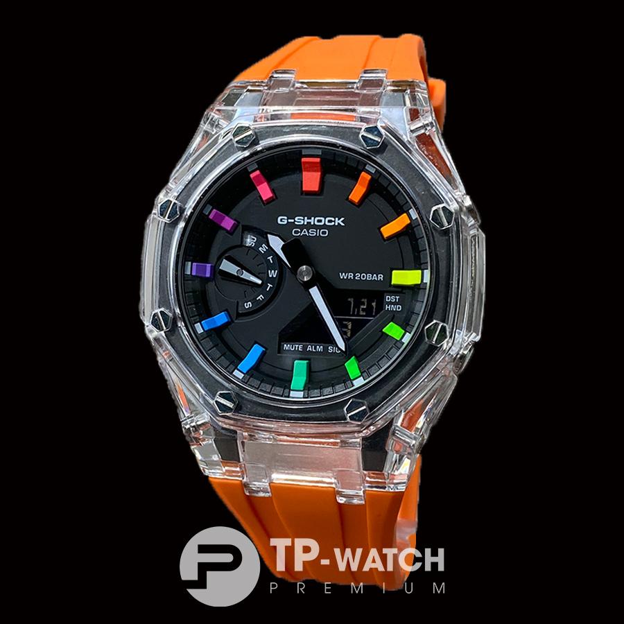 Đồng Hồ Nam Dây Nhựa Casio G-Shock GA-2100FR-3A AP Custom Skeleton Orange x Rainbow Royal Oak (Special)