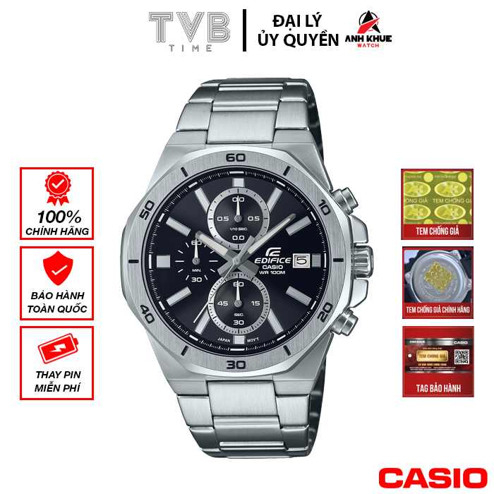 Đồng hồ nam dây kim loại Casio Edifice chính hãng EFV-640D-1AVUDF (44mm)