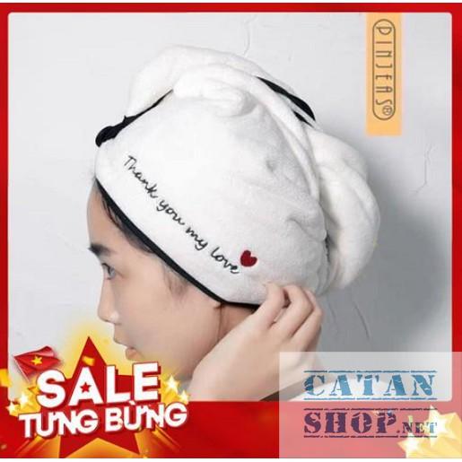 Khăn lau khô tóc siêu tốc – Khăn quấn đầu làm khô tóc mềm mịn GD300-KhanLauToc
