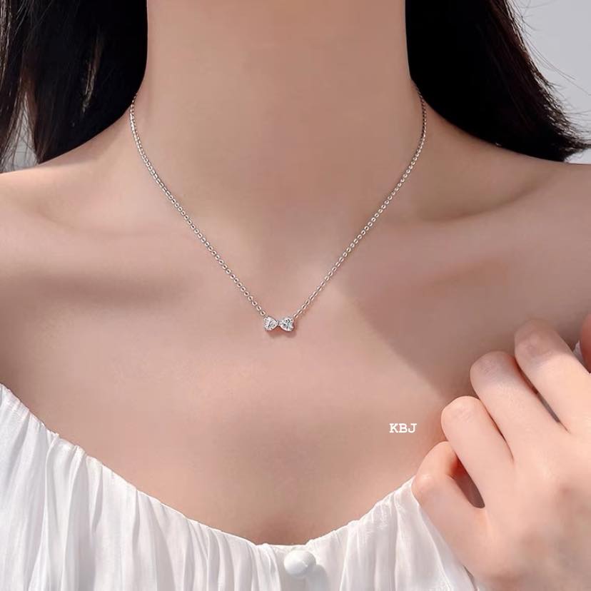 Dây chuyền nữ mặt nơ chất liệu bạc s925 MS0075
