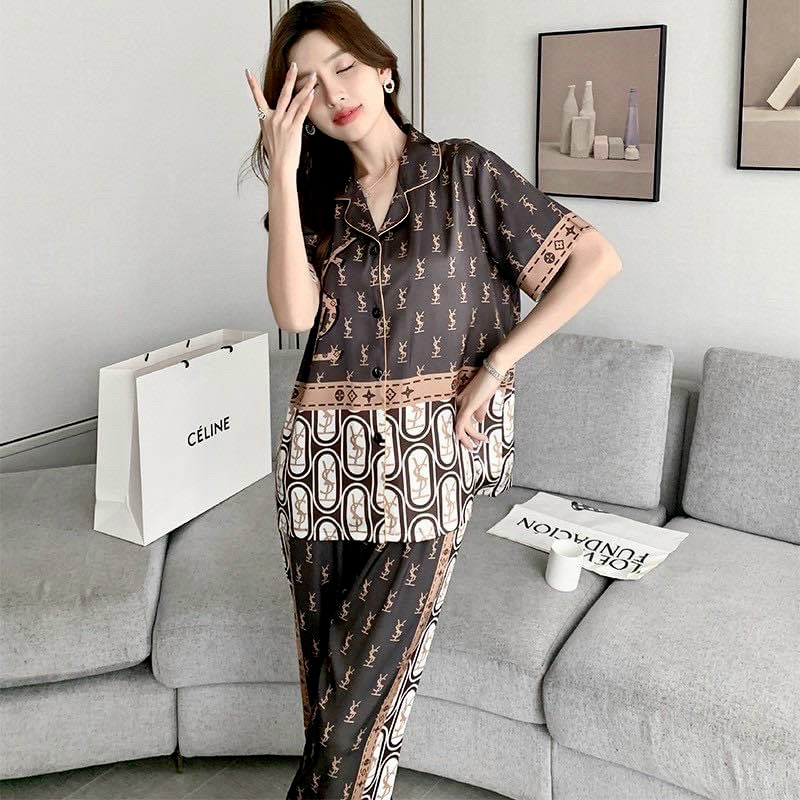 Bộ Đồ Nữ Mặc Nhà Lụa Pyjama QC Thiết Kế Cao Cấp