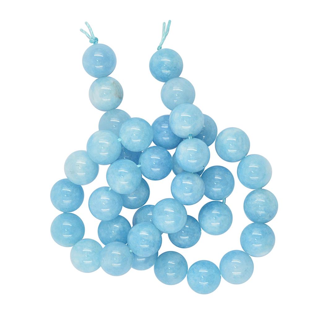 1 Strand of 15inch Natural Blue Jade Loose Gemstone Round Bead for Jewelry Making DIY Bracelets Necklaces Earring 6mm/8mm/10mm