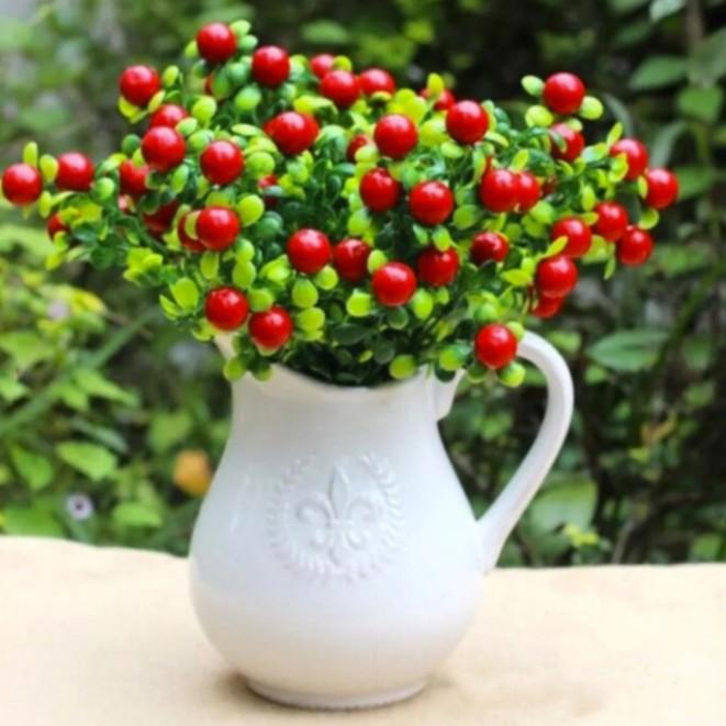 Cành Cây Nhựa Chery Đỏ Trang Trí