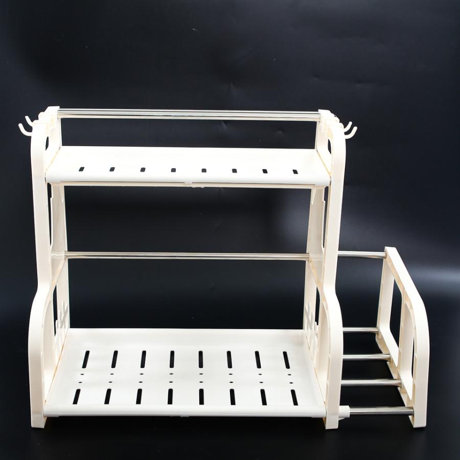 Kệ Đựng Gia Vị Nhà Bếp 2 Tầng Chữ H Kèm Khay Để Thớt Đa Năng - Loại Tốt