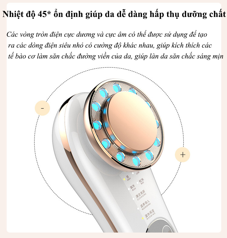 Máy Massage Mặt Đa Năng INFACE SONIC Sử Dụng Ion Nâng Cơ Điện Di Tinh Chất Mát xa, Làm Sạch, Trẻ Hóa Chăm Sóc Da Mặt Toàn Diện- HÀNG CHÍNH HÃNG