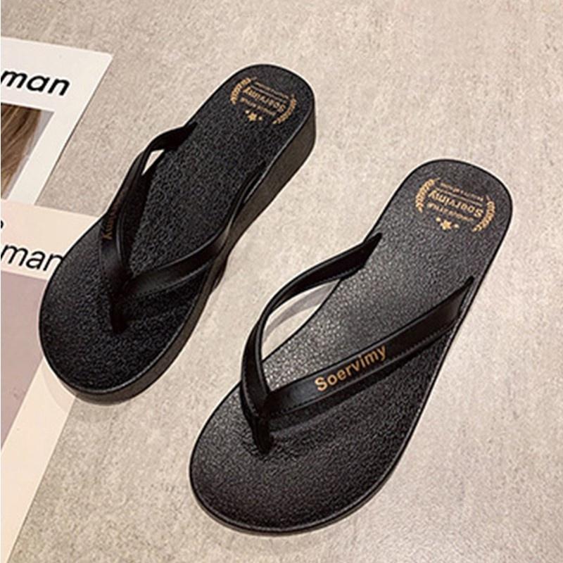 Dép Xỏ Ngón Đế Cao / Giày Đế Xuồng Nữ / Dép Xuồng Đế Cao / Dép Tông Nữ / Dép Sandal Xỏ Ngón Đế Xuồng Thời Trang Nữ Tính