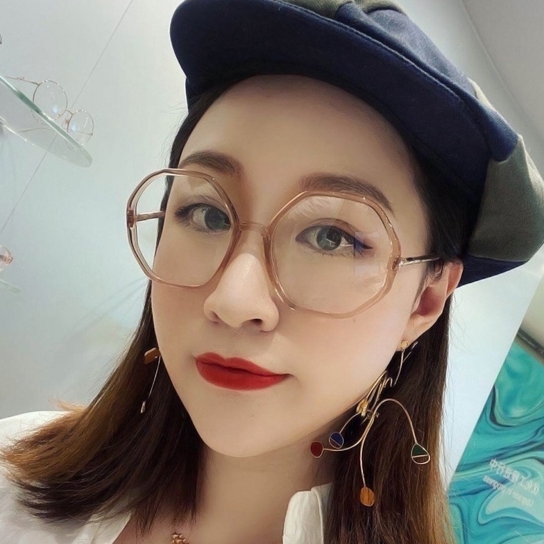 Kính cận thời trang mắt đa giác không độ chống ánh sáng xanh phong cách Hàn Quốc - ms63