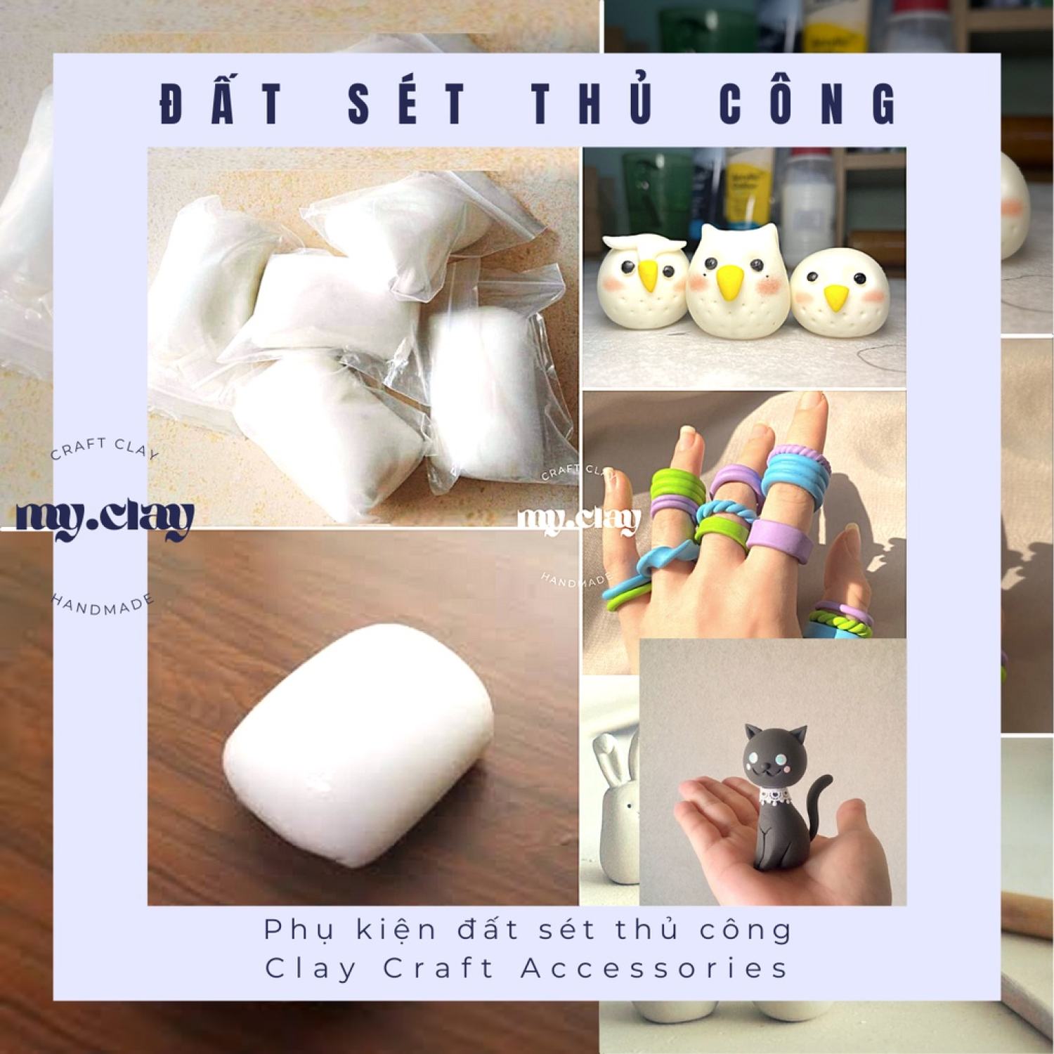 Hình ảnh Đất sét tự khô Nhật Bản 250G đất nặng - Đất nặn tượng chibi, mô hình,nguyên liệu nhẫn chunky, hoa đất sét