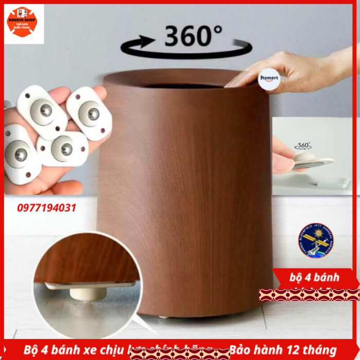 Bộ 4 bánh xe bi thép xoay 360đ di chuyển đồ vật thông minh