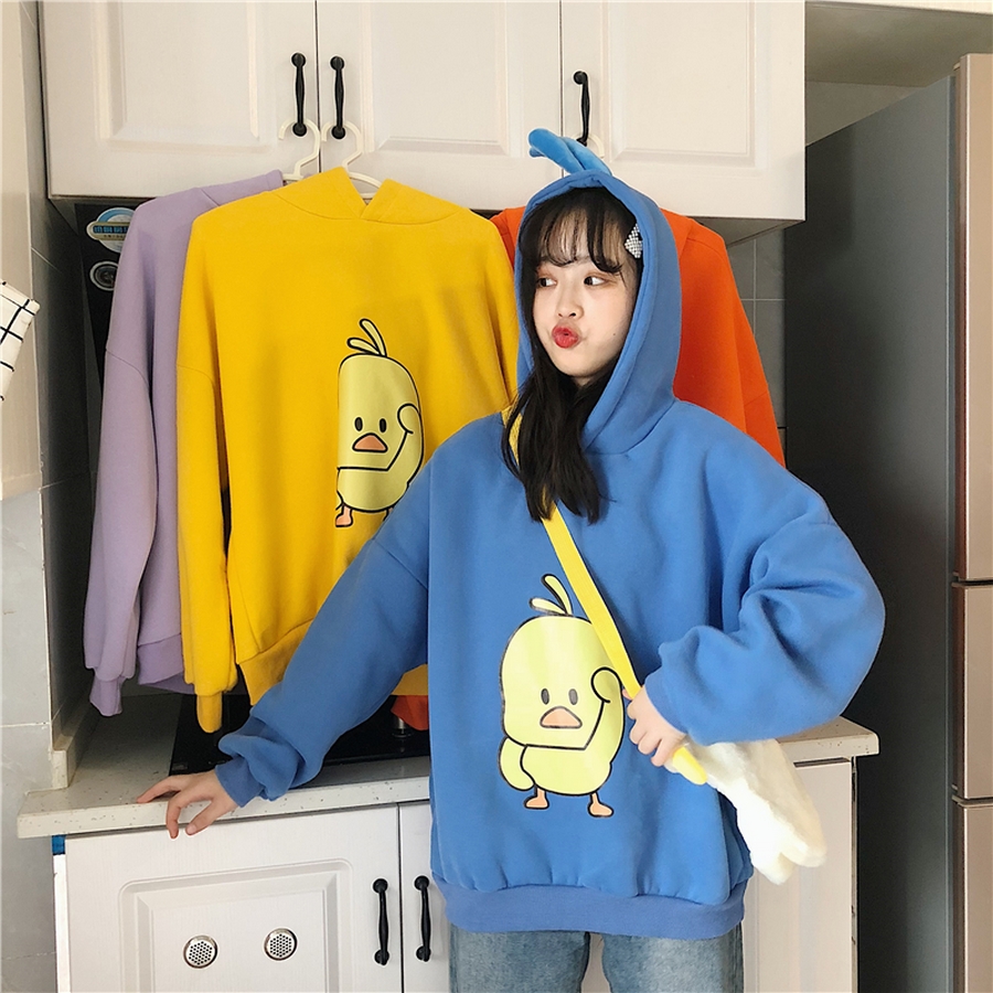 Áo Khoác Hoodie Vịt Gà Con Dễ Thương Trùm Đầu Hàn Quốc Mới 2019