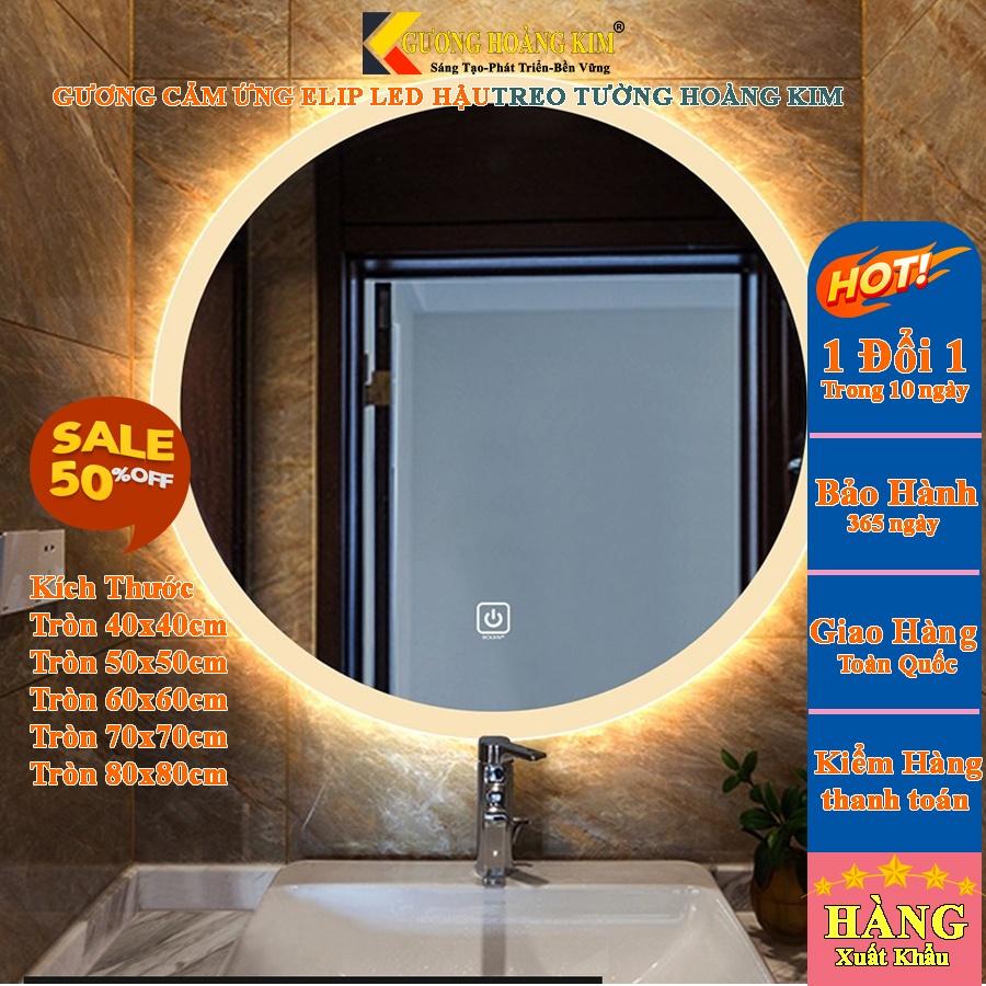 Gương tròn để bàn trang điểm treo tường đèn led cảm ứng thông minh kích thước D80 - guong mirror