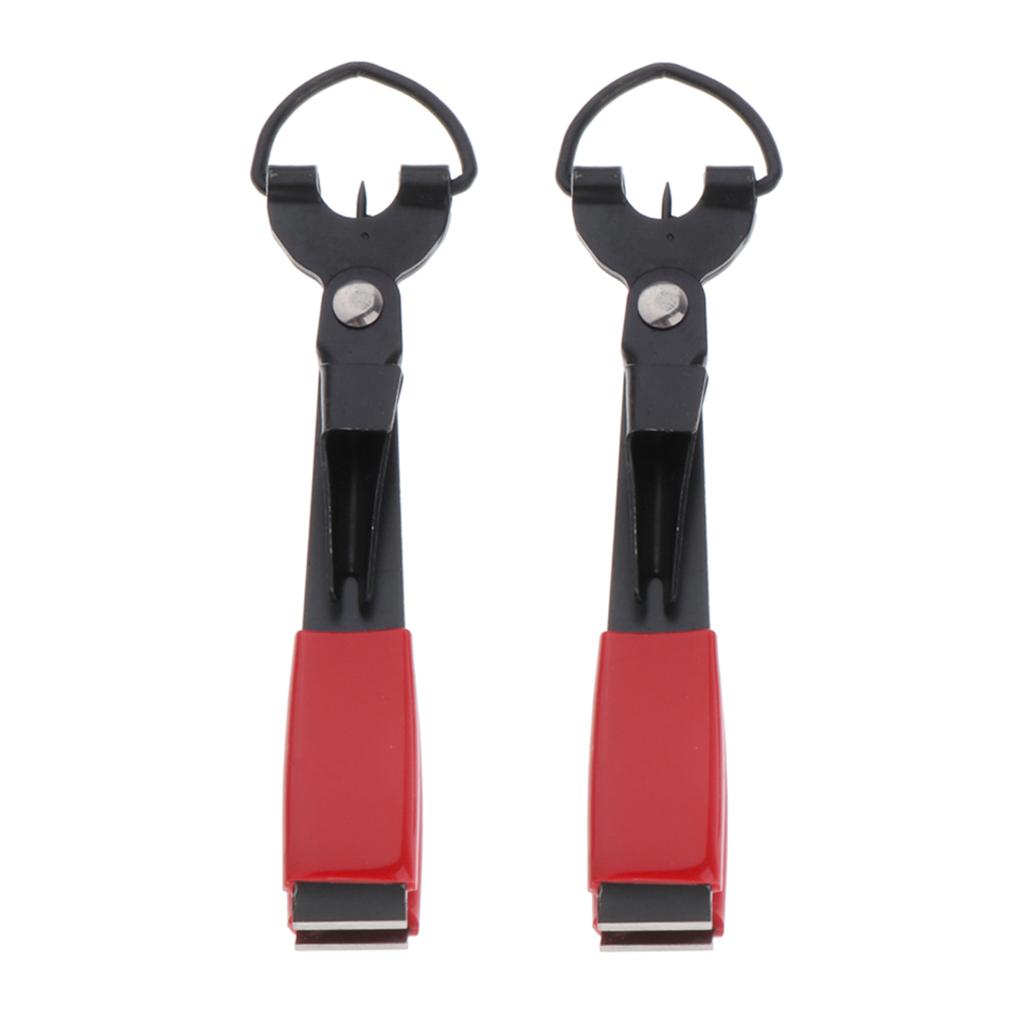 2pcs Quick Knot Tool 4 In 1 Fly Fishing Clippers Line Nipper Tying Tackle Red