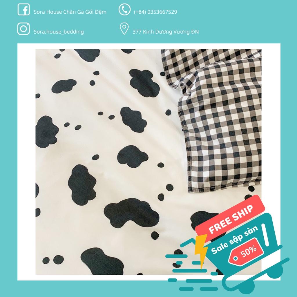 Bộ chăn ga poly bò sữa