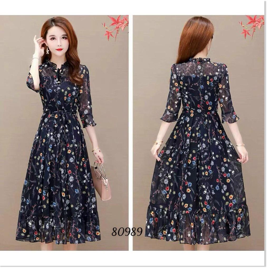 ĐẦM LỤA HOA NỮ CỰC HOT SANG TRỌNG
