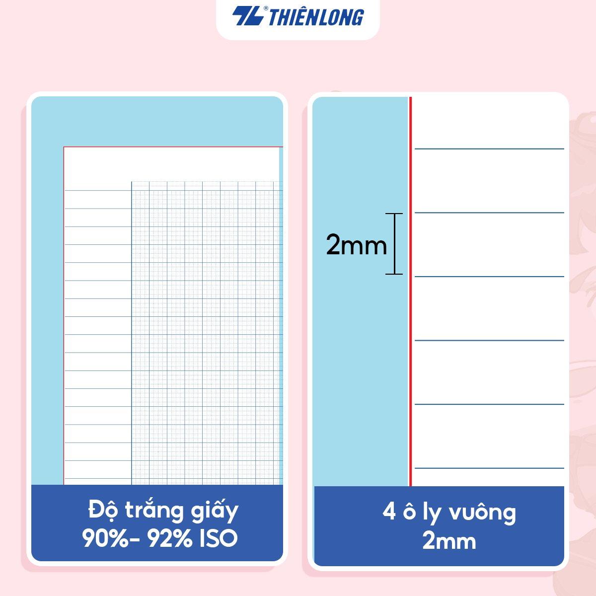 Tập học sinh 96 trang 4 ô ly vuông 2mm 100gsm Thiên Long TP-NB061/AK - Akooland thế giới học cụ thần kỳ