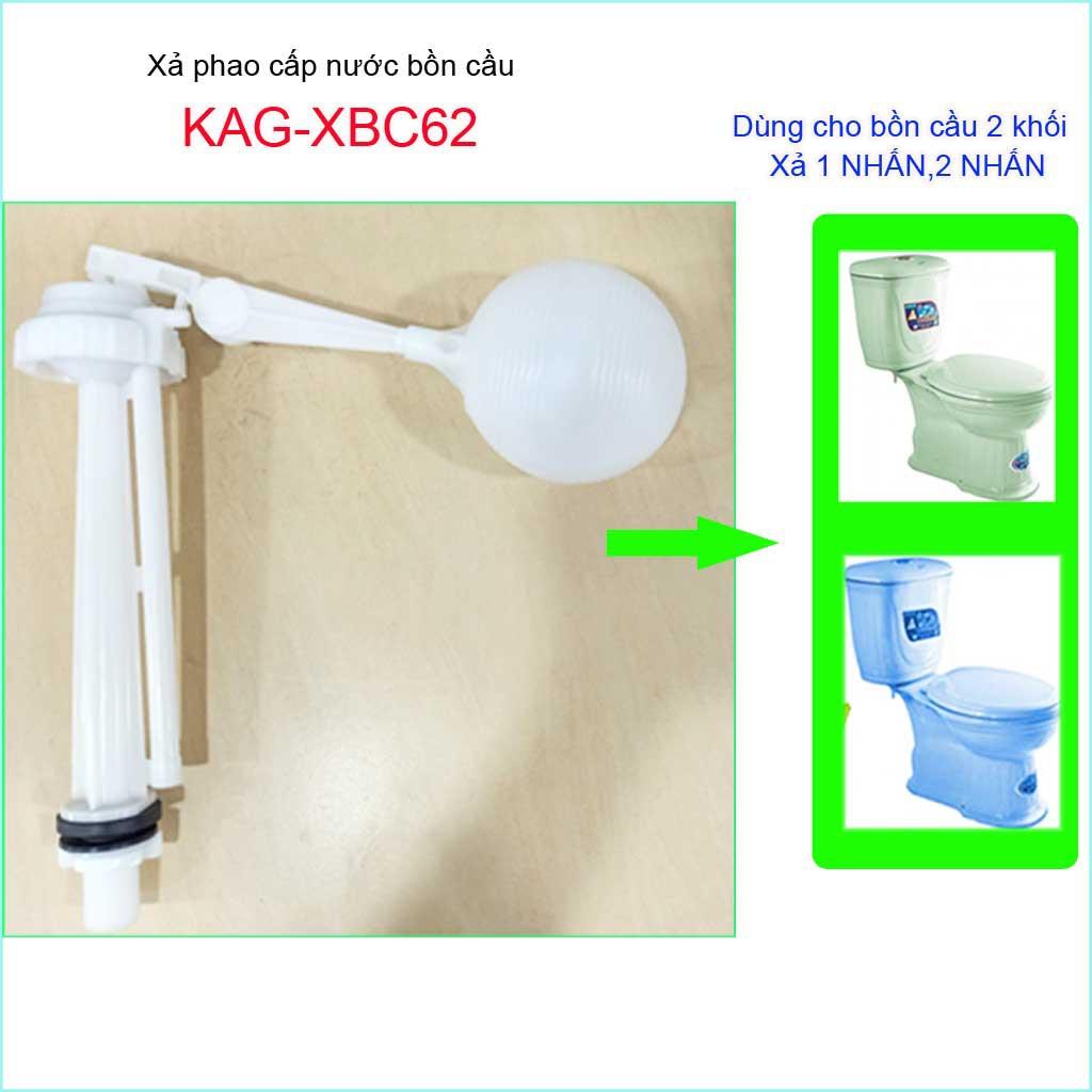 Cụm phao cấp nước bồn cầu KAG-XBC62A, cột cấp nước cho xí bệt hình trái bóng nhựa 100% lắp vừa 99% các loại cầu