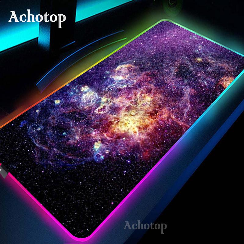 Không Gian RGB Miếng Lót Chuột Chơi Game Miếng Lót Chuột Máy Tính Lớn Mousepad Backlit XXL MousePad LED Game Thủ Mause Thảm 900X400 bàn Làm Việc Cho CS