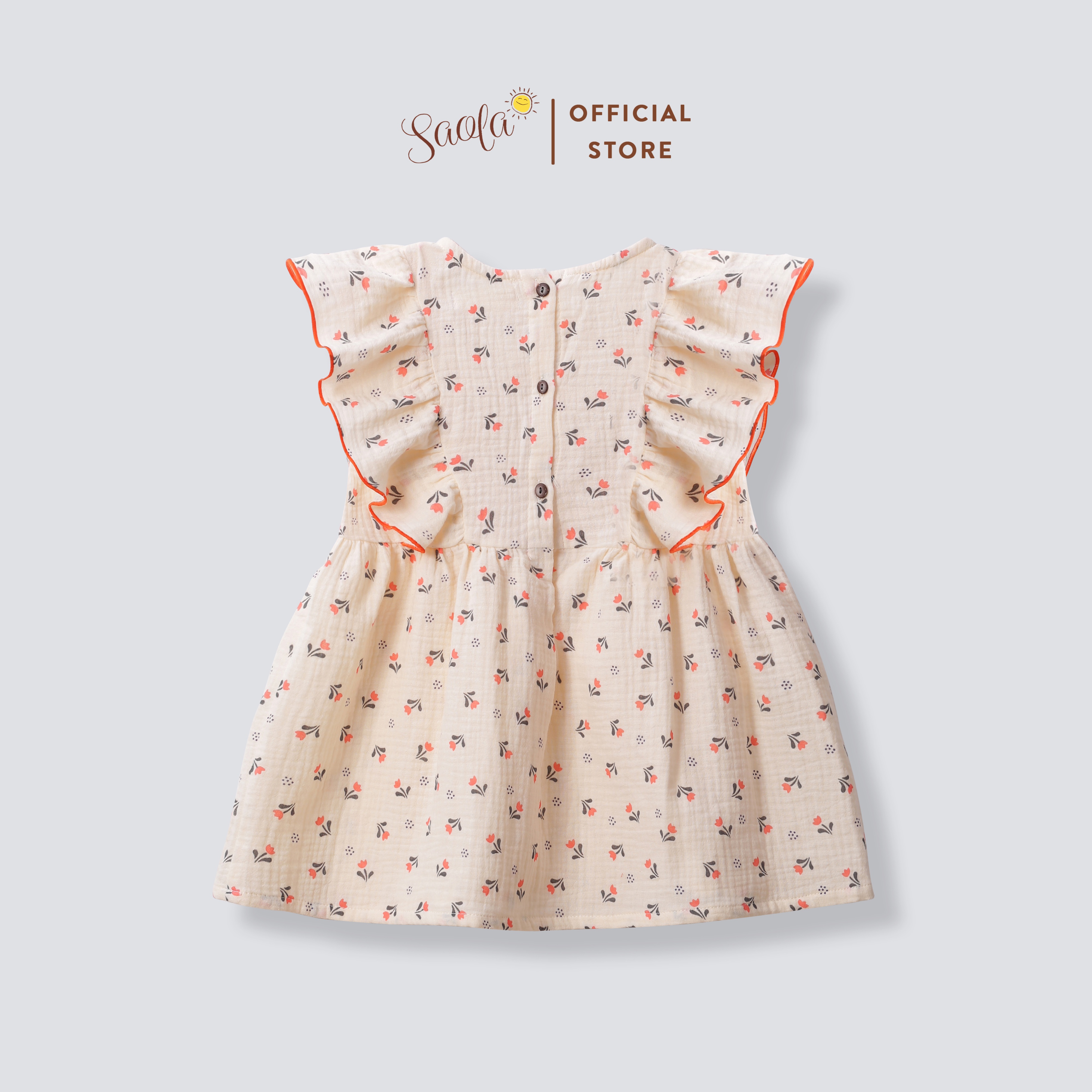 Váy Bé Gái Cổ Tròn Ráp Bèo Xinh Xắn Cho Bé Gái  - ANTONELLA DRESS - DRM037 - SAOLA KIDS CLOTHING