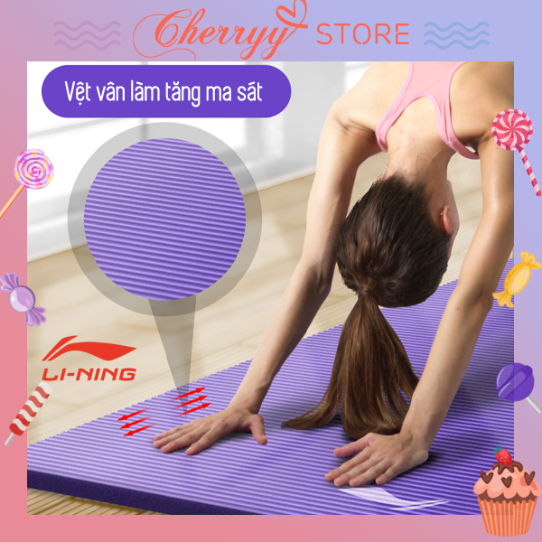 Thảm Tập Yoga LiNing chất liệu NBR Cho Người Mới Tập, Thảm Yoga Tại Nhà