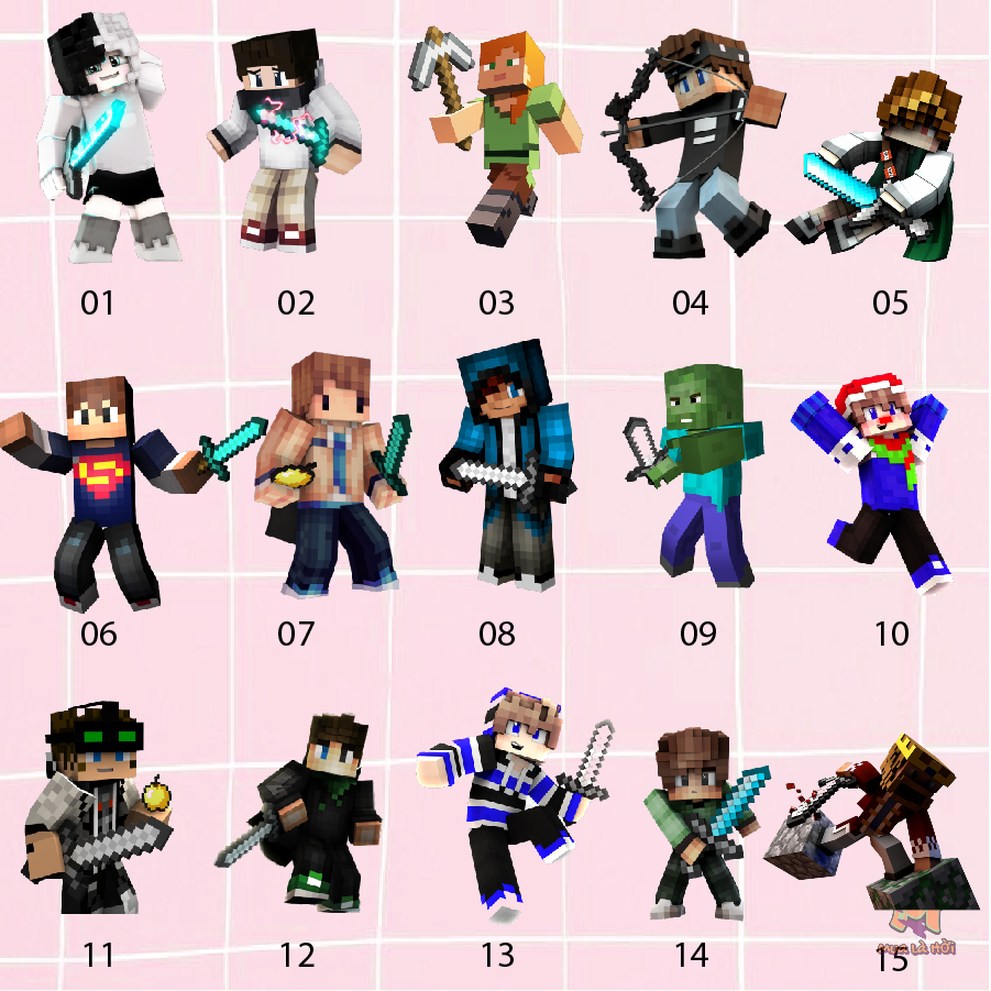 Miếng dán Stickers chủ đề Minecraft
