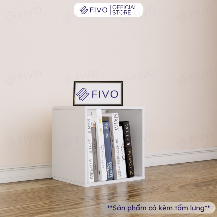 Kệ Sách Tổ Ong Gỗ MDF FIVO FB01 Màu Trắng, Có Tấm Lưng Dày Dặn, Sáng Tạo Đa Công Dụng Dễ Lắp Ráp - Hàng Chính Hãng