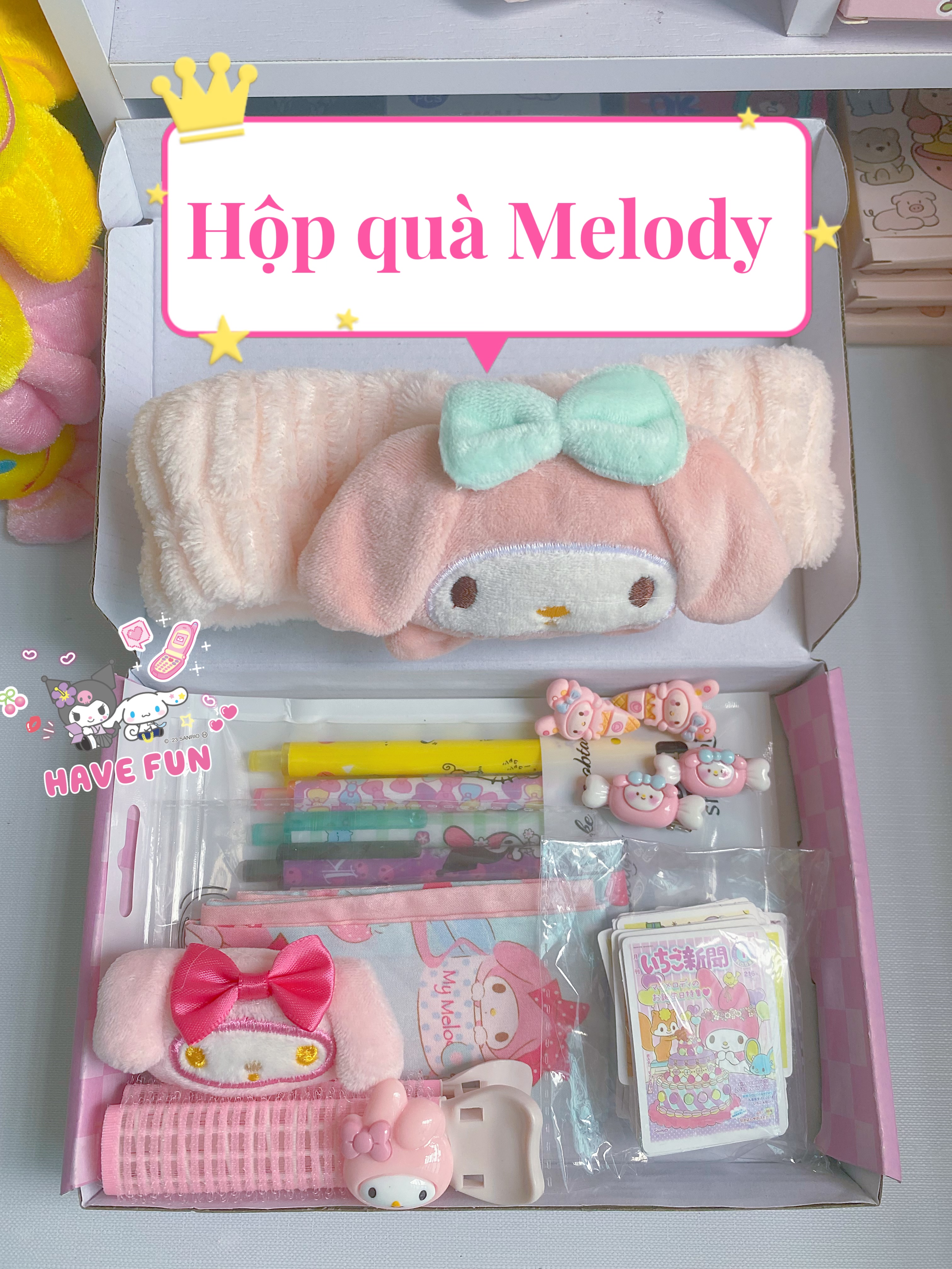 Hộp quà Melody hồng đáng yêu tặng bạn gái