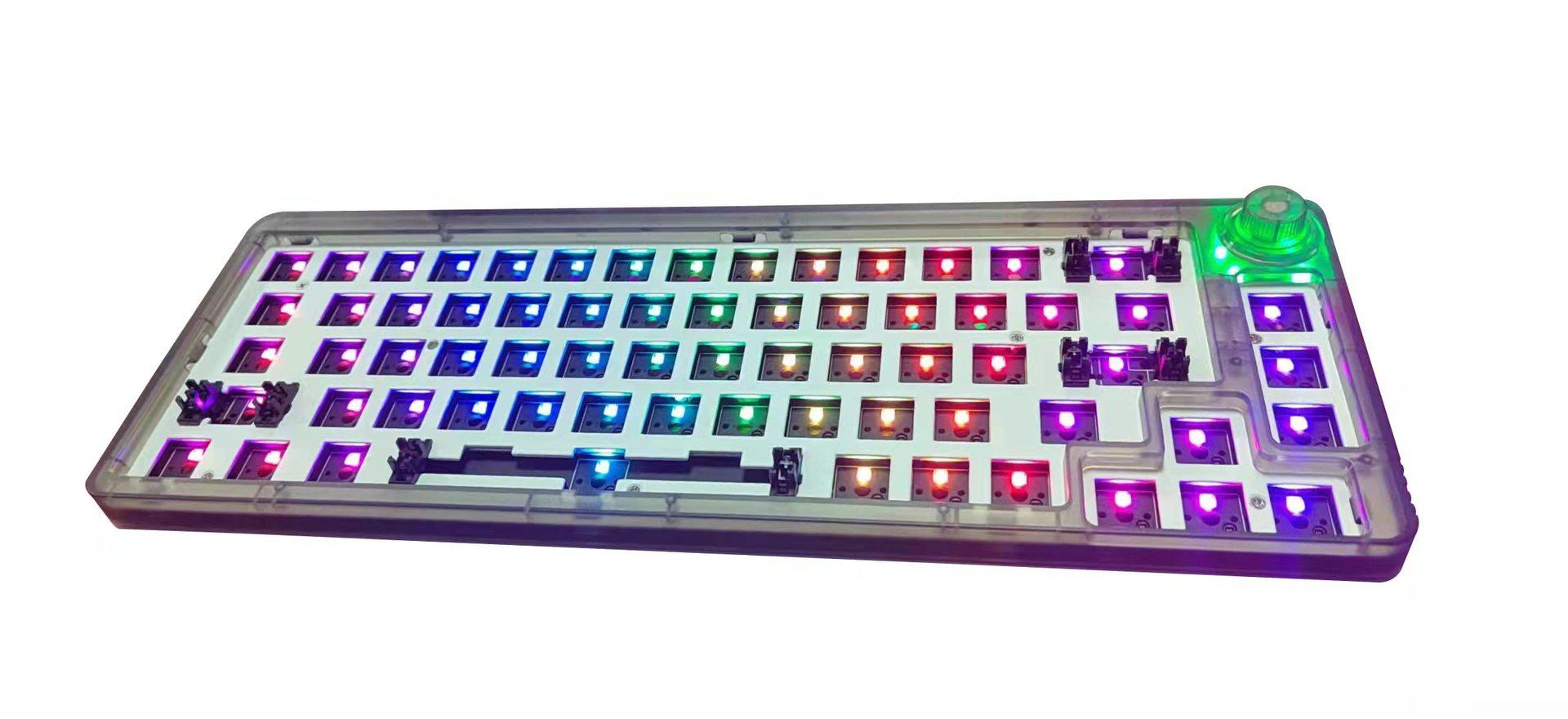 Bàn phím cơ trò chơi 680 phong cách mới nhất máy tính có thể tráo đổi nóng RGB tùy chỉnh trục ba chế độ 2.4G thương mại điện tử bluetooth không dây