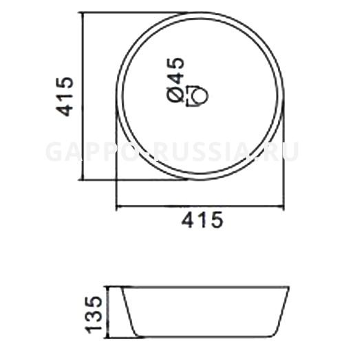 CHẬU LAVABO SỨ GAPPO GT105 - NHẬP KHẨU NGA CHÍNH HÃNG